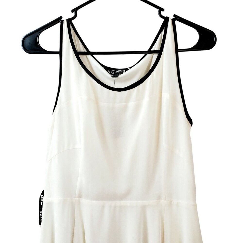 Express Women's Fit & Flare White Black Dress Size 2 NWT $ 88.00 - Picture 2 of 9